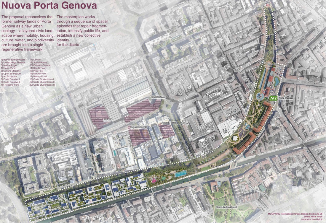 Nuova Porta Genova board — masterplan aerial plan